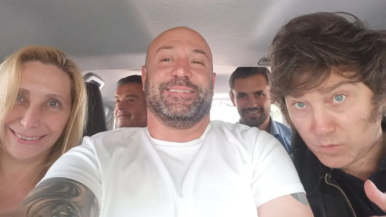 Karina Milei, Diego Spagnuolo y Javier Milei - Foto : NA