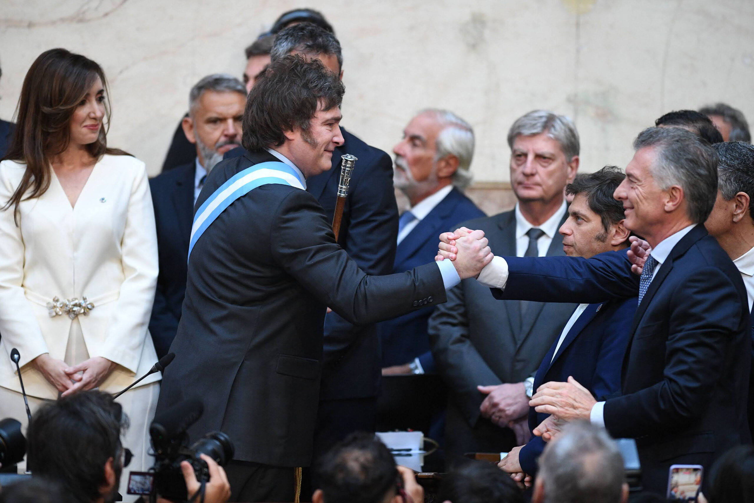 NOTICIAS ARGENTINAS Javier Milei y Mauricio Macri. Foto NA