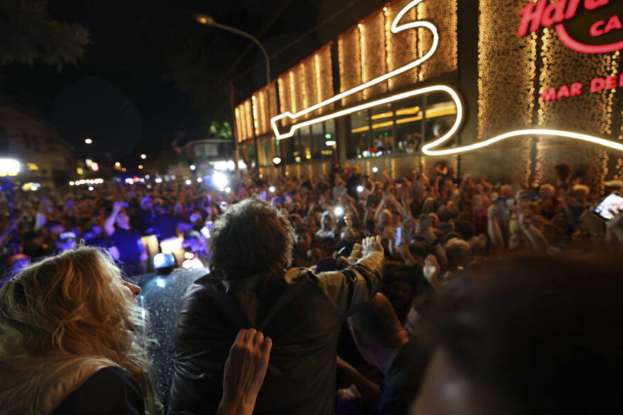 Javier Milei desde Mar del Plata, gentileza Noticias Argentinas