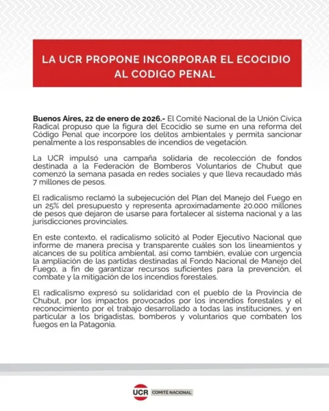 El comunicado oficial de la UCR